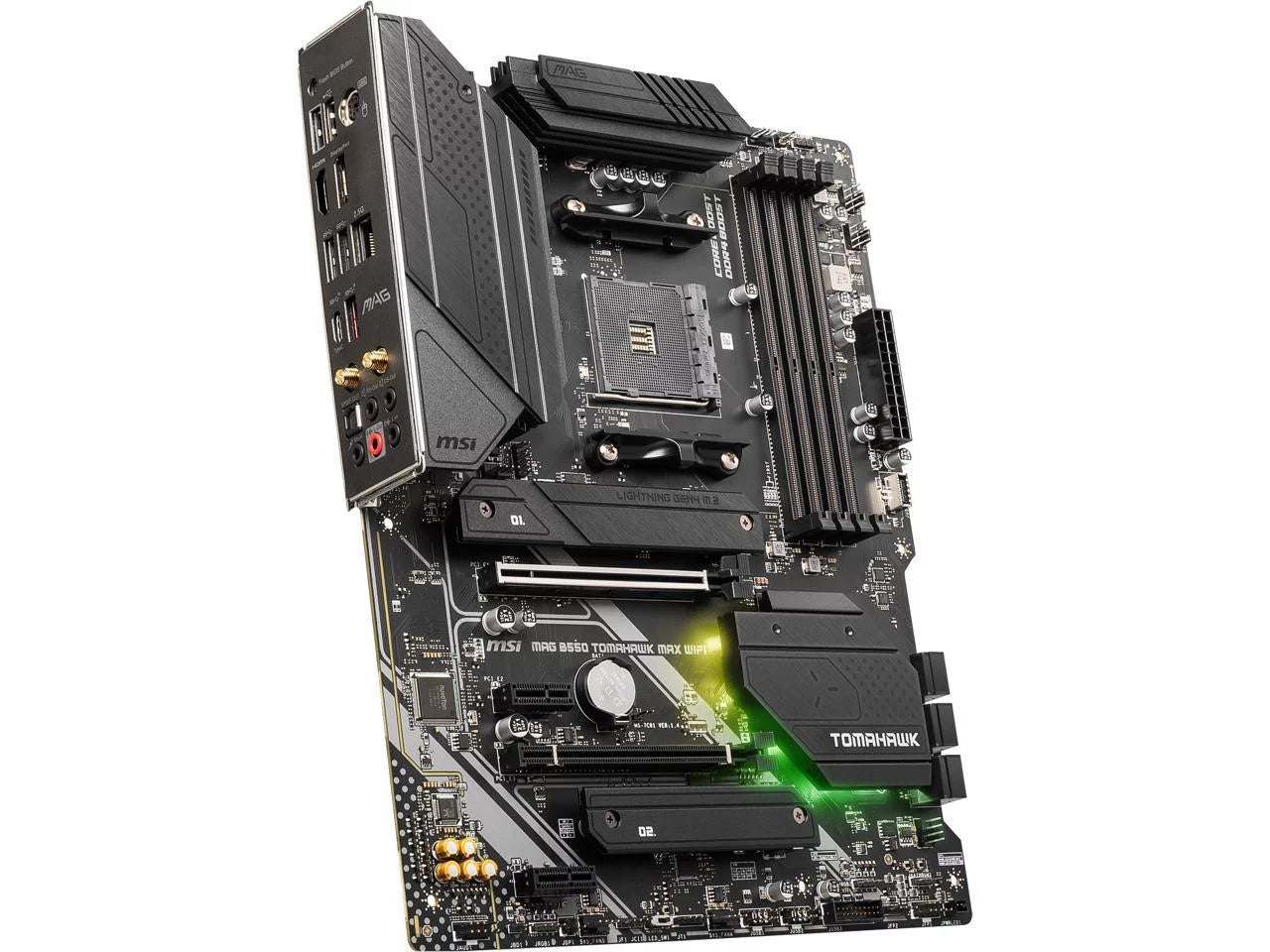 MAG B550 Tomahawk MAX WiFi Gaming Motherboard AMD AM4 DDR4 PCIe 4.0 SATA 6Gb/s M.2 USB 3.2 Gen 2 HDMI DP ATX Wi-Fi 6E AMD Ryzen 5000 Series Processors Factory Refurbished M7662
