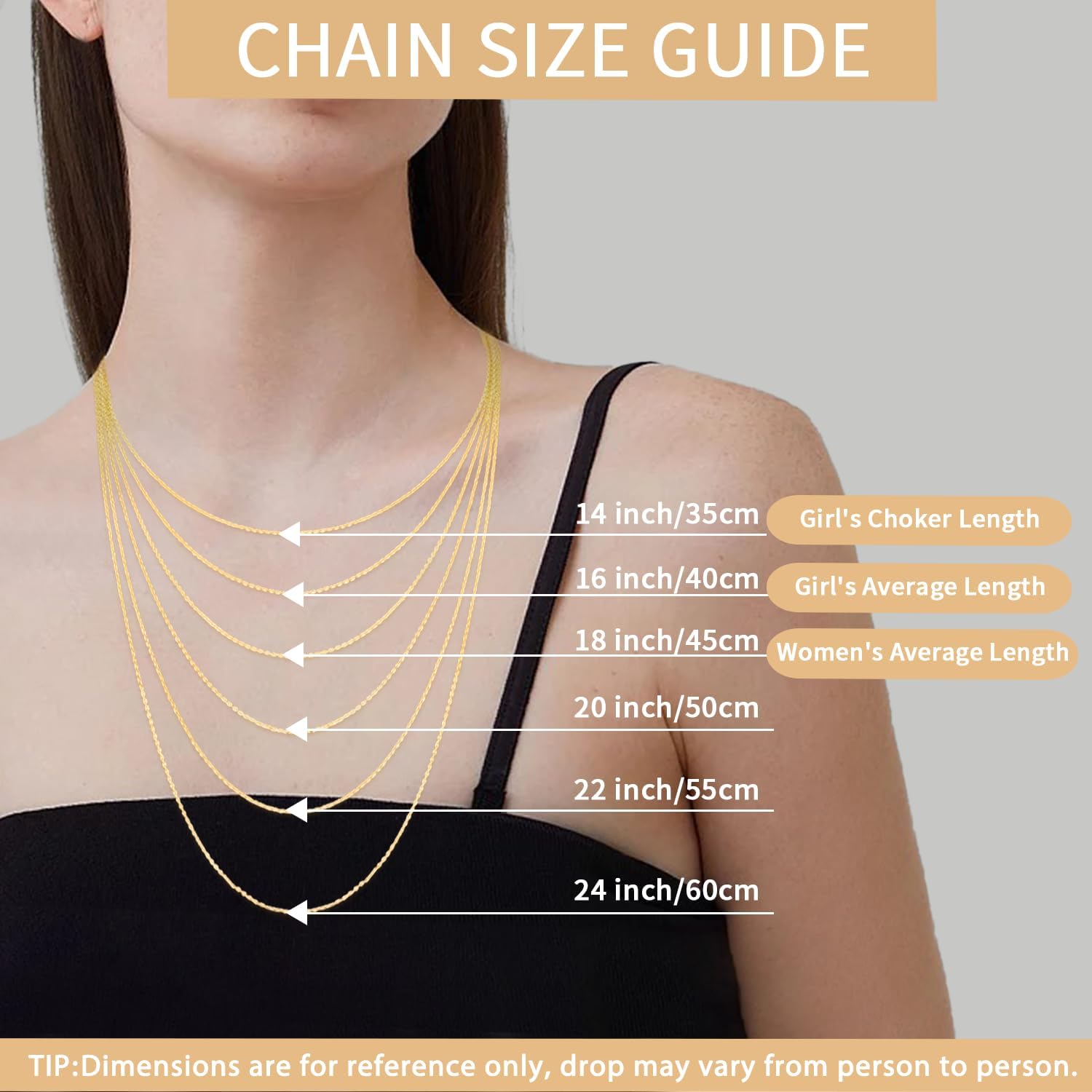 Solid 18k Gold Over 925 Sterling Silver Chain Necklace Y325