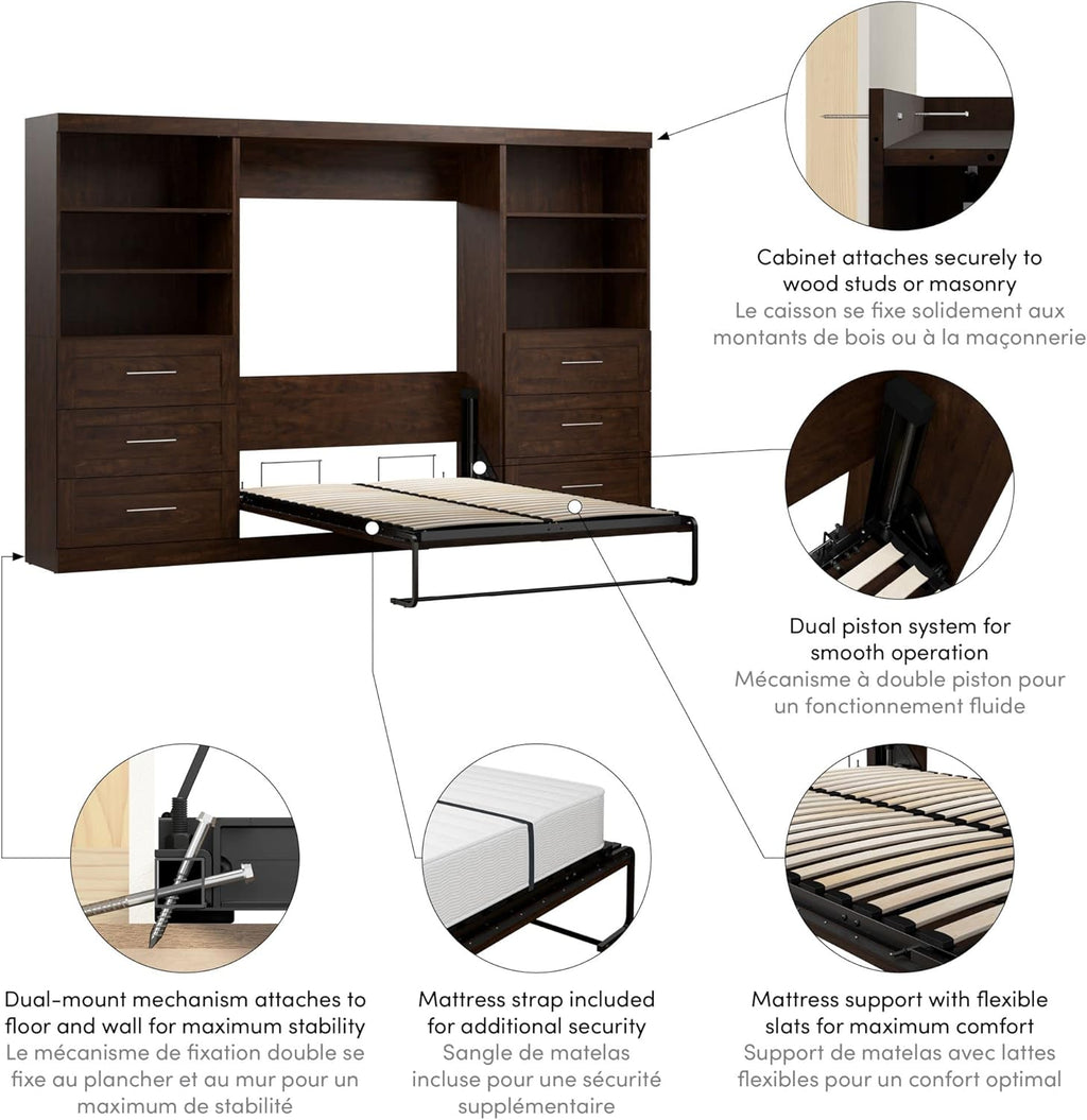 Chocolate Full Wall Bed H569976