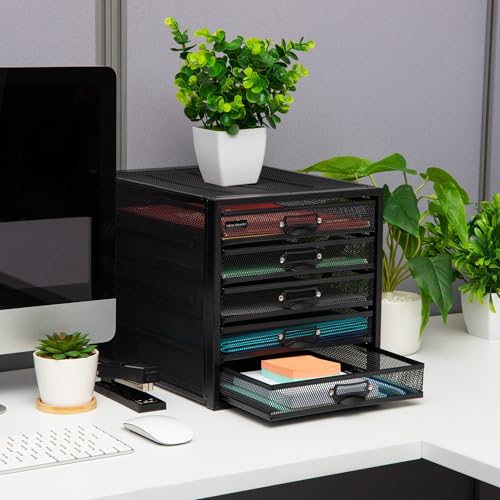 10-Drawer Metal Mesh Desk Organizer, Silver A60985