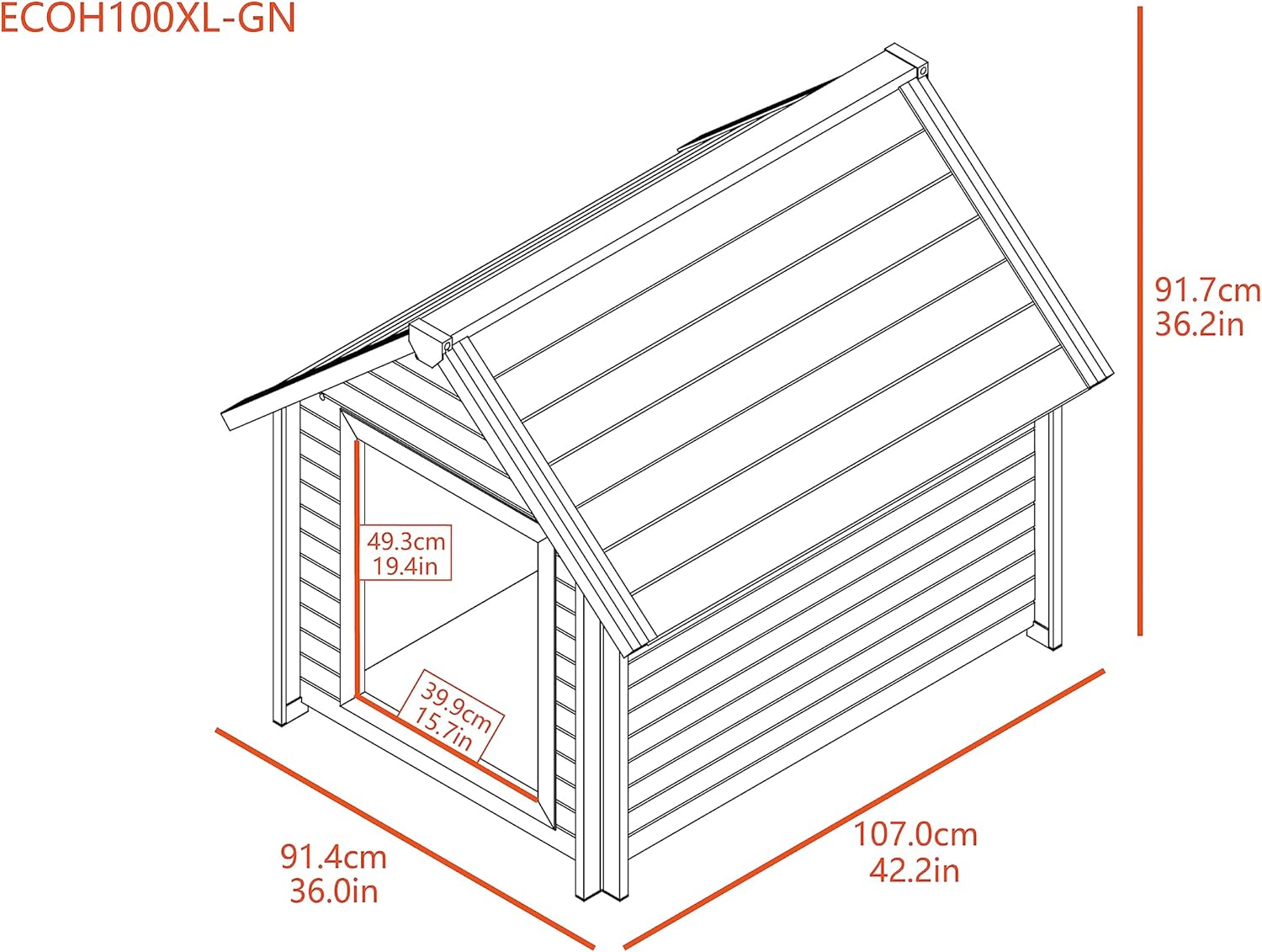 Extra Large Pet Dog House Outdoor Bunk Style Shelter Raised Floor V506