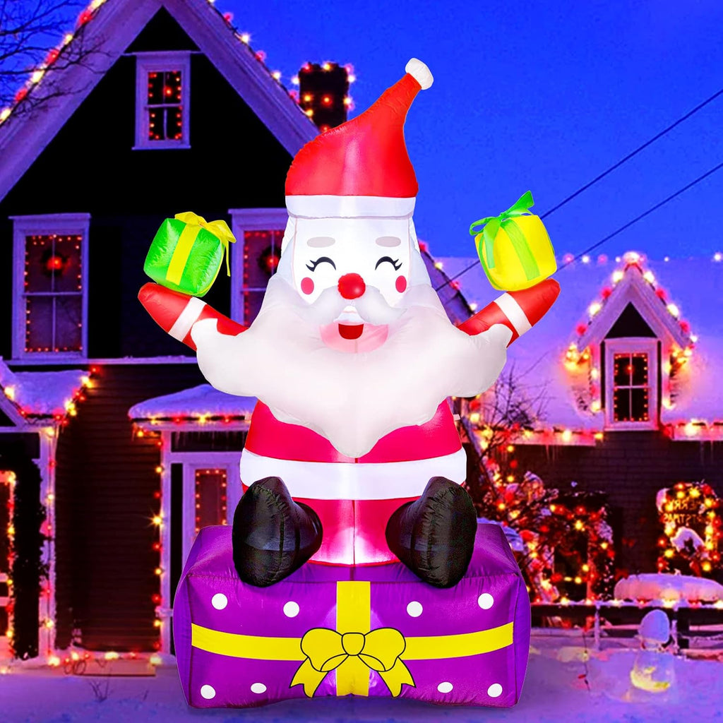 6 Ft Inflatable Santa Claus with Gift Boxes S420