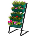 Vertical Garden Herb Raised Bed 4.5FT Freestanding Elevated Planters with 5 Container Boxes (Black) T482