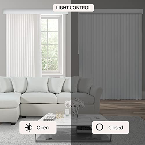 Blackout Vertical Blinds Oxford White Vinyl 78"W X 84"H Y462