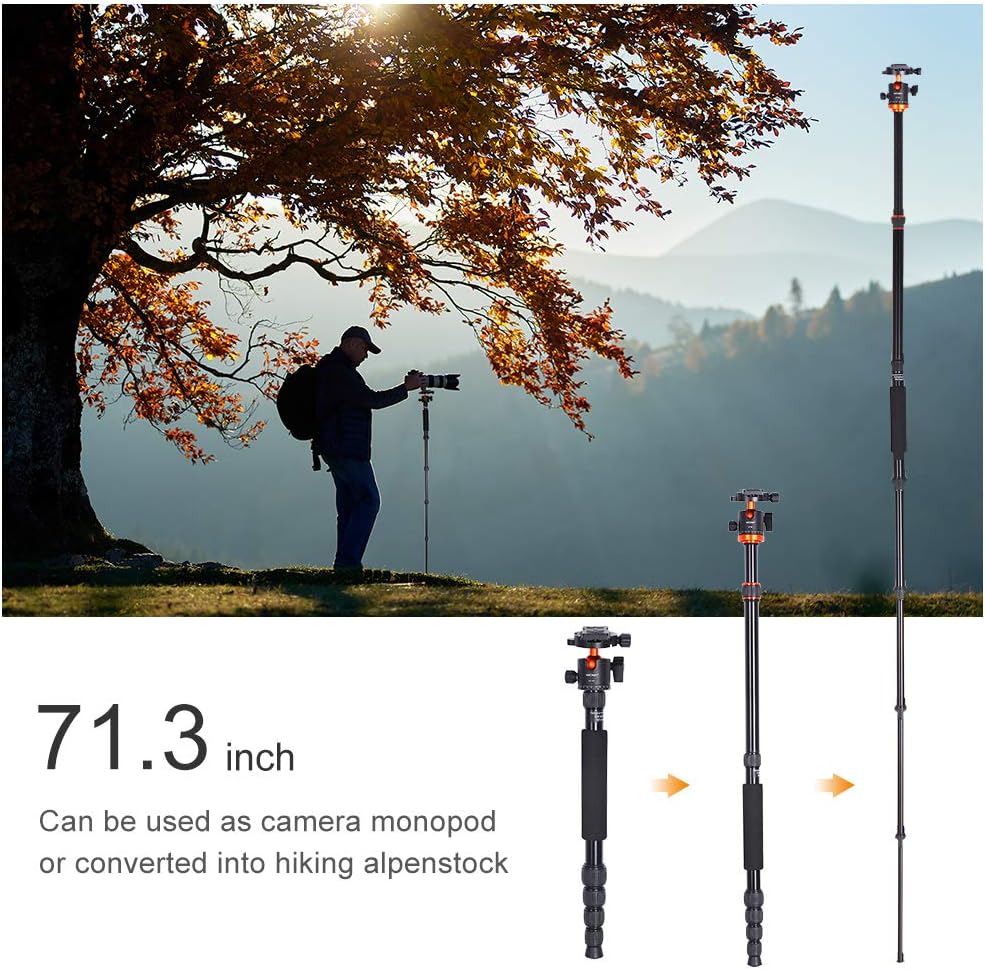 67 inch Compact Travel Tripod with Monopod U551