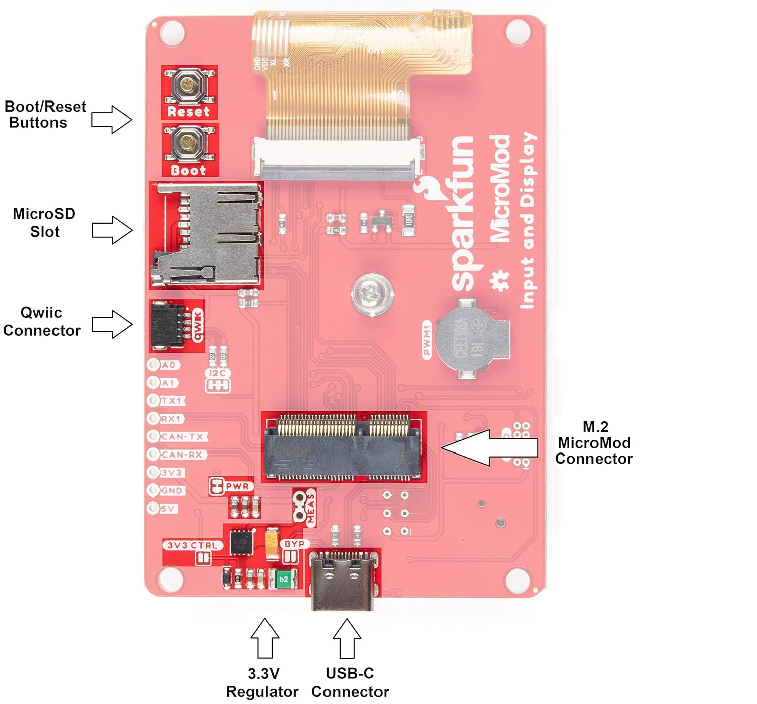 2.4" TFT Display Carrier Board with Buzzer E60514