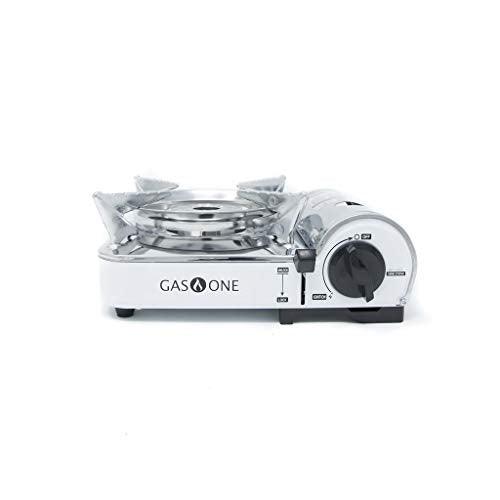 Mini Butane Portable Gas Stove with Carrying Case, stainless steel, white P26218