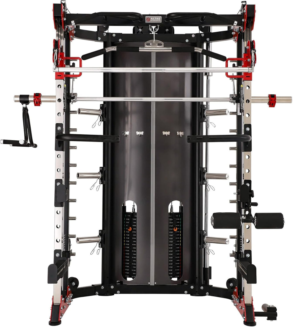 Home Gym Smith Machine with Pulley System Squat Rack Pull Up Bar K984