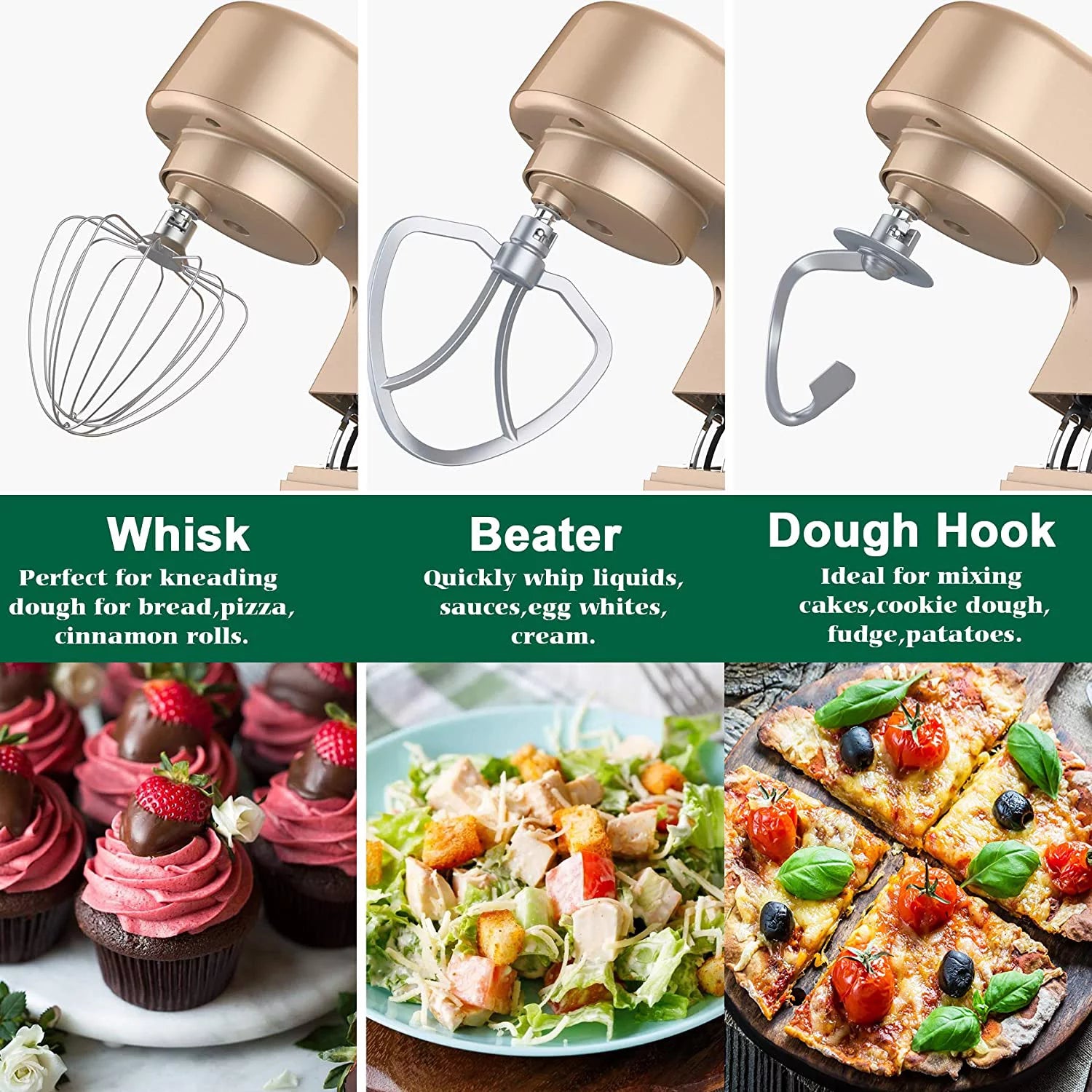 8.5 Qt 660W 6-Speed Tilt-Head Electric Stand Mixer with Dough Hook, Flat Beater & Wire Whisk X7215