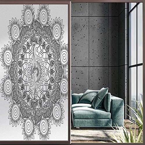 35.4 inch x 78.7 inch Black and White Glass Privacy Sticker L1744