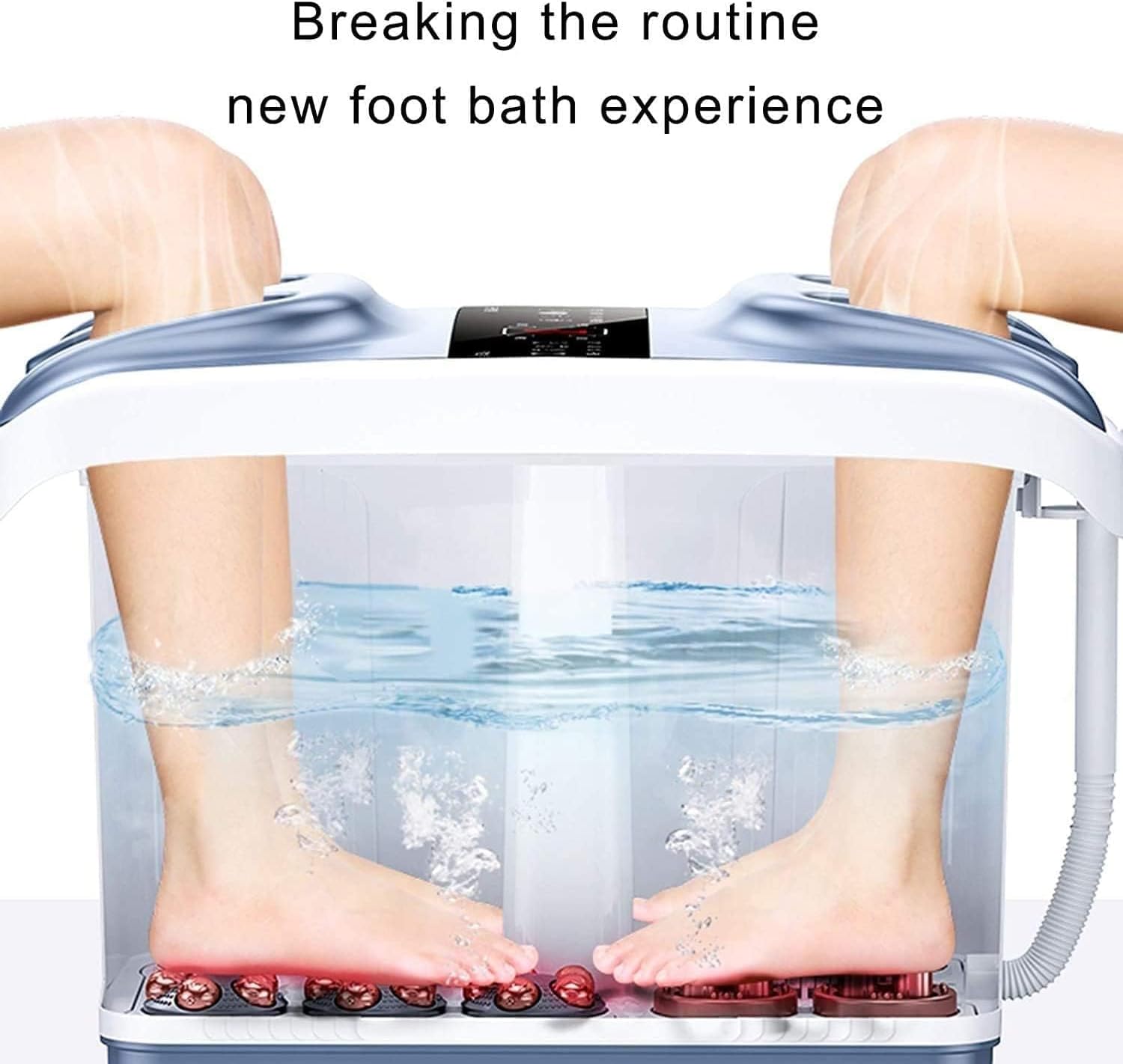 Foot Spa Bath Massager with Heat, Bubble Jets and 6 Electric Long Massage Rollers B974330
