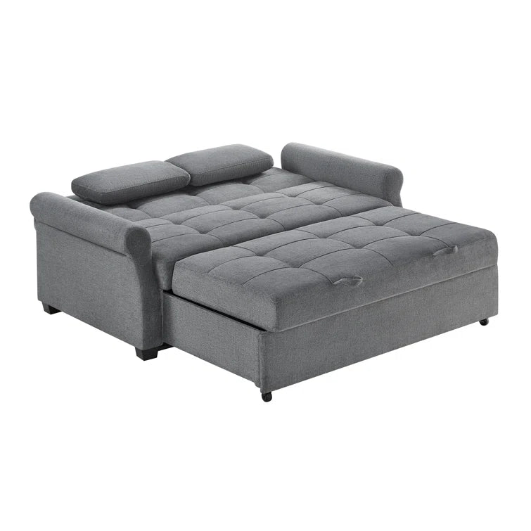 Queen Rolled Arm Tufted Back Convertible Sleeper Sofa I806741
