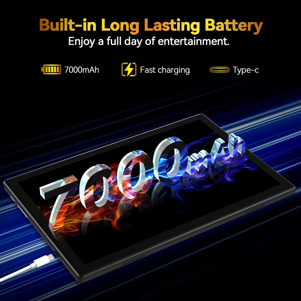 Black 10inch 128GB Android 12 Tablet with Keyboard I910585