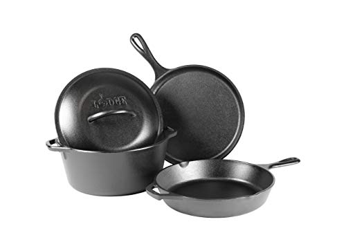 15 Inch Cast Iron Pre-Seasoned Skillet with Tempered Glass Lid G64745