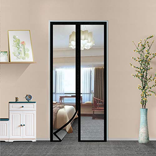 Transparent Insulated Door Curtain, Magnetic Thermal Door Cover, Self-Closing Magnetic Screen Door, Fits Doors up to 38" x 82" M3627