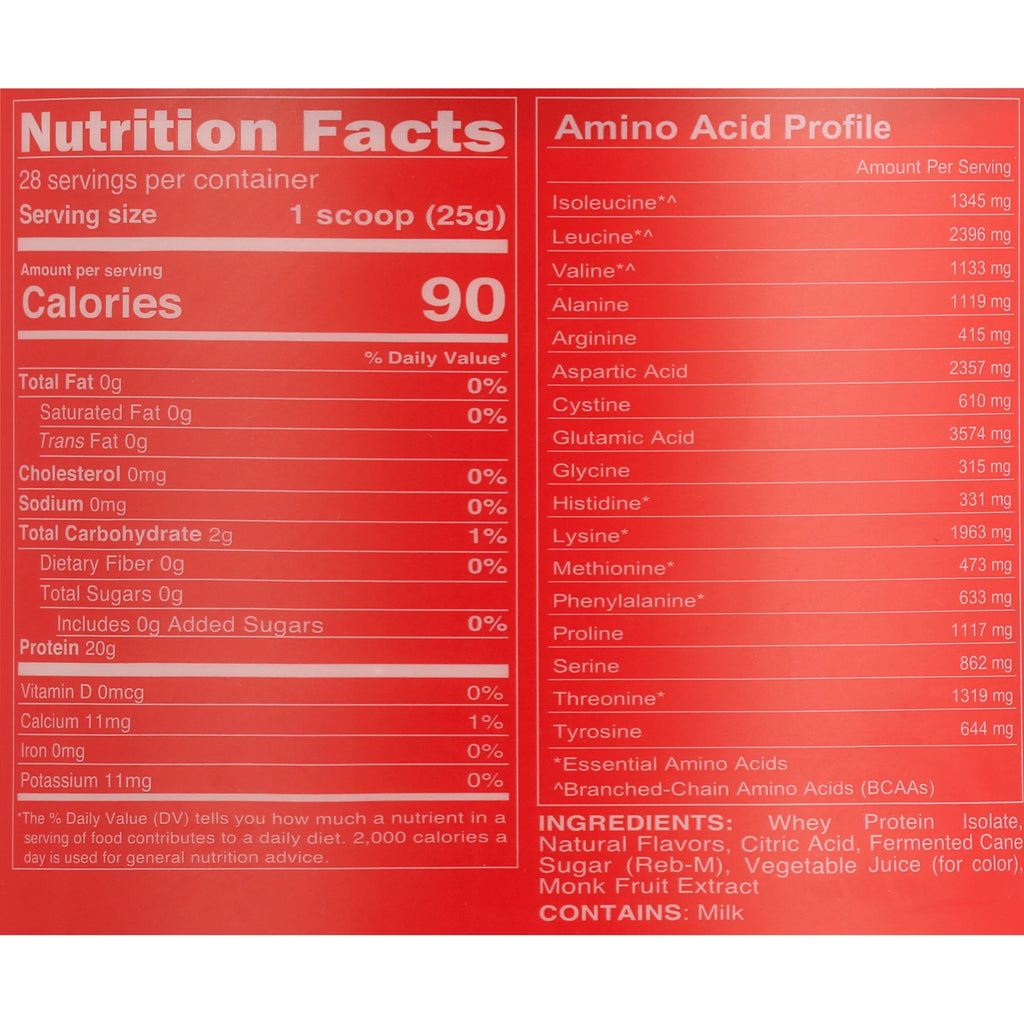 Fruit Punch Whey Protein Isolate, 30 Servings C142312