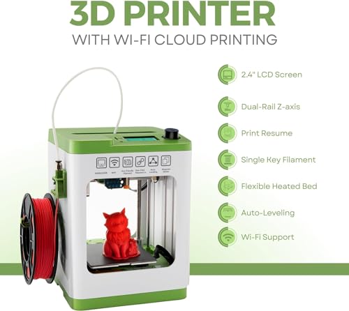 Mini 3D Printer with Auto Leveling, 10M PLA Filament, and SD Card F8528