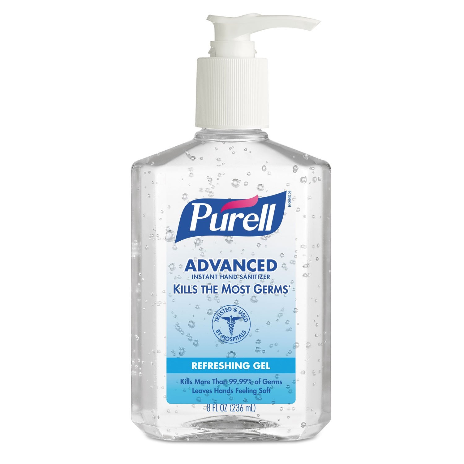 8 fl oz Pump Bottle Pack of 12 Hand Sanitizer Gel T1036
