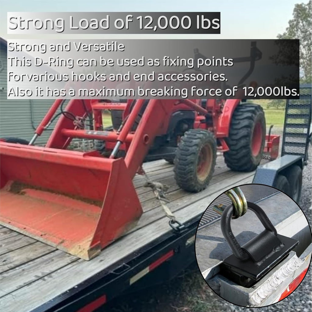 4pcs 12000lbs Heavy Duty Removable D Ring Stake Pocket Tie Down P848605