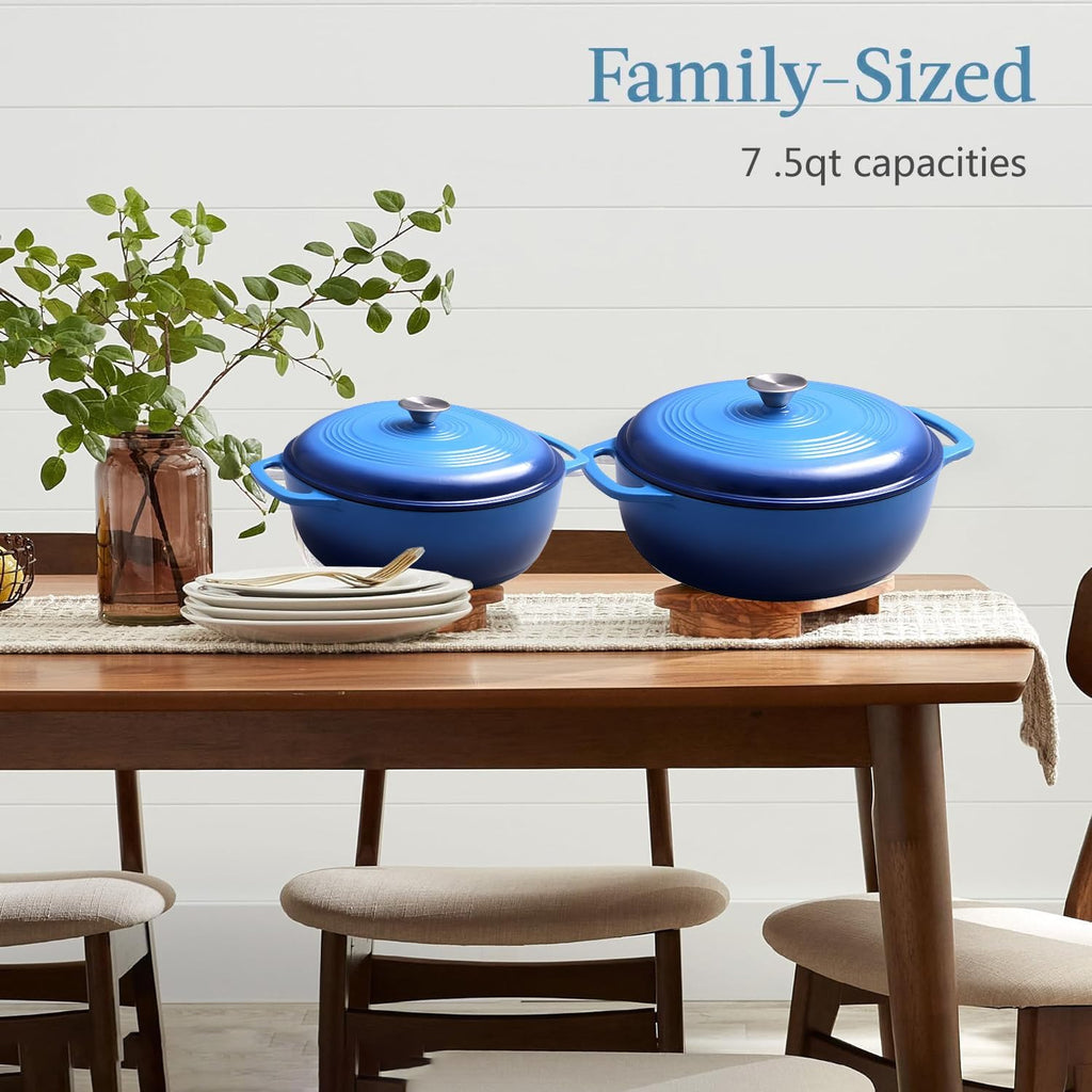 7.5 Quart Enamel Cast-Iron Round Dutch Oven with Lid A28741