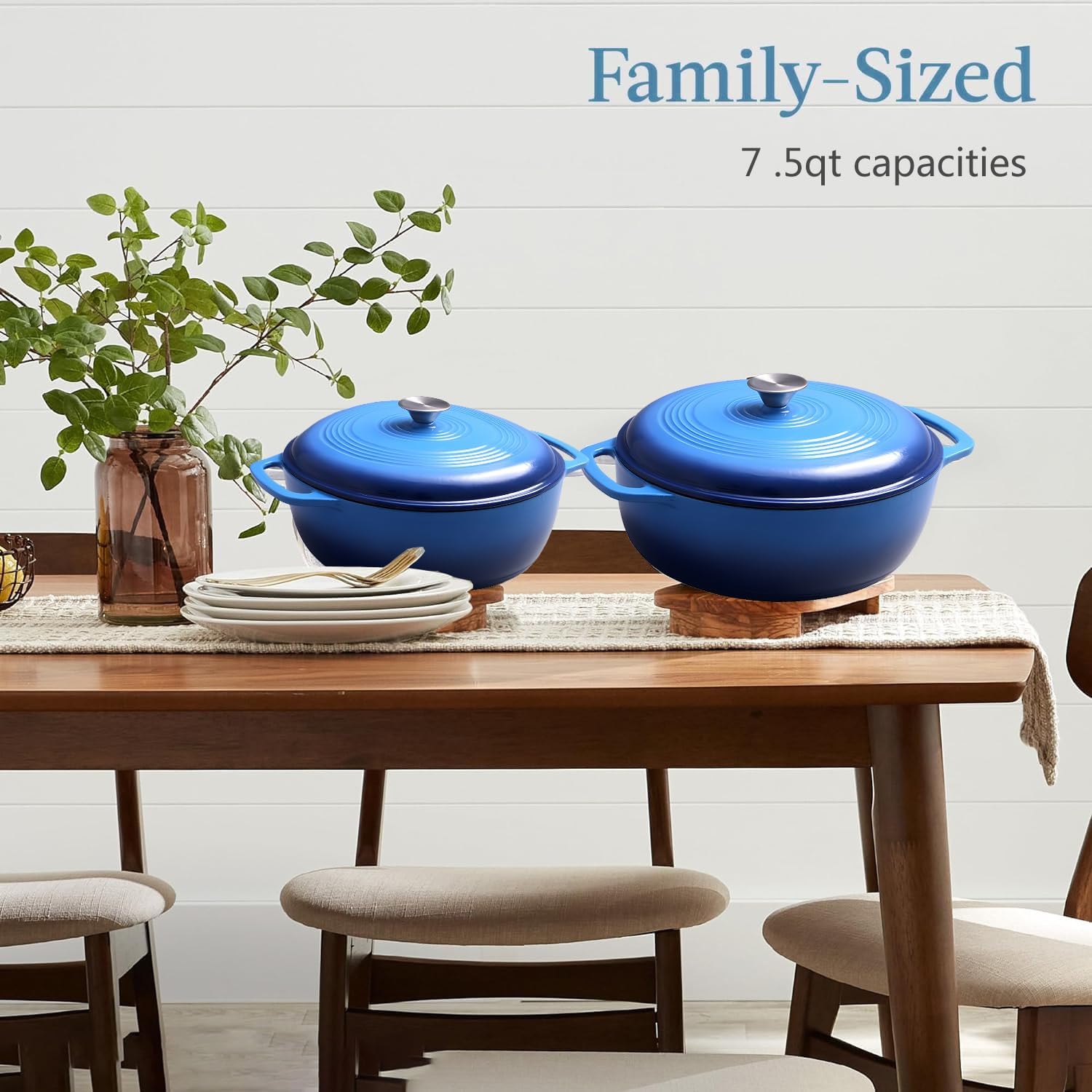 7.5 Quart Enamel Cast-Iron Round Dutch Oven with Lid A28741