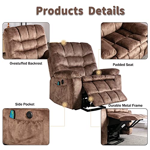 Large Power Lift Recliner Chairs with Massage and Heat, Dark Grey L843919