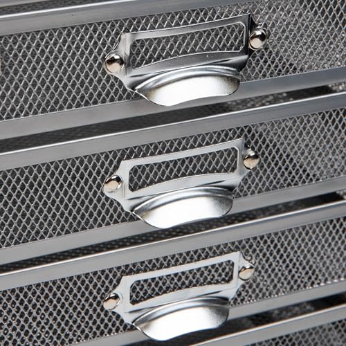 10-Drawer Metal Mesh Desk Organizer, Silver A60985