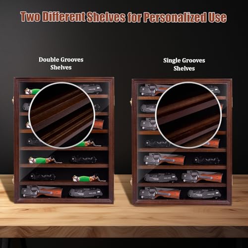 Cherry Wood Knife Display Case with Locking Cabinet Z279