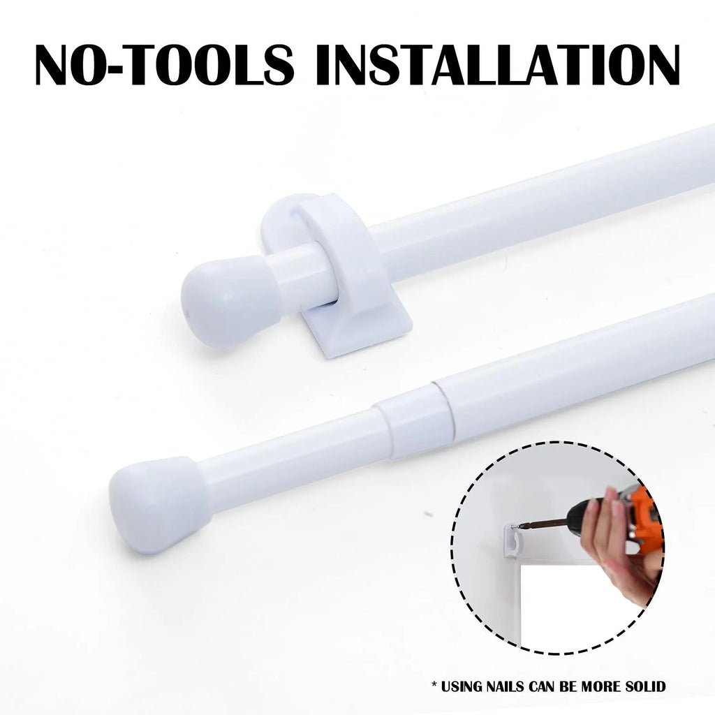 White 26" - 48" Adjustable Door Curtain Rods N732