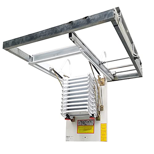 White 13 Steps Retractable Attic Ladder Q37906