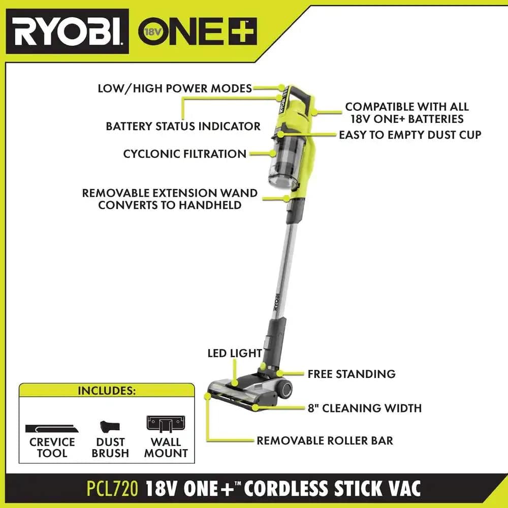 Cordless Stick Vacuum Cleaner Kit with 4.0 Ah Battery and Charger Y1222