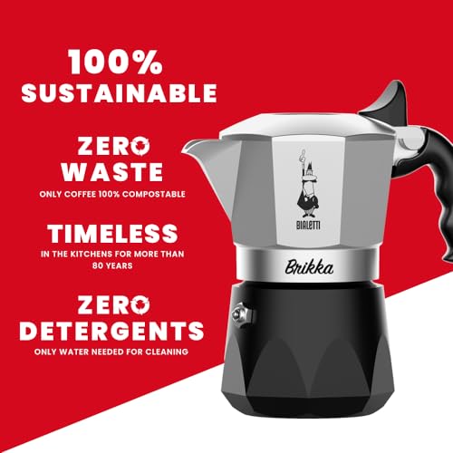2 Cups 3.4 Oz Aluminum Black Stovetop Coffee Maker N53564