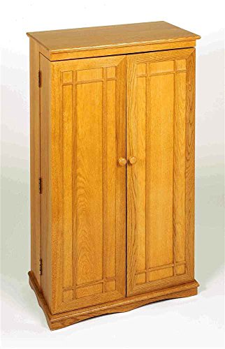 Solid Oak Multimedia Storage Cabinet with Espresso U2776