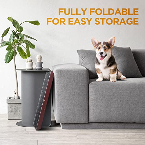 Portable Pet Ramp with Non-Slip Surface, 4 Levels Height Adjustable Wooden Dog Ramp C211