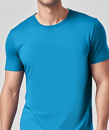 Solid Color Casual Short-Sleeve Crew Neck T-Shirt