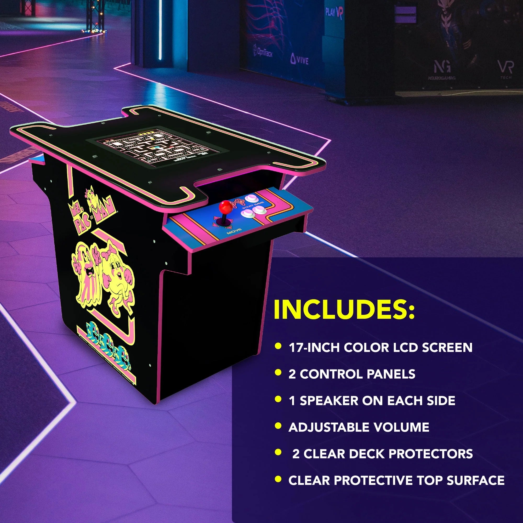 Black Head-to-Head Arcade Table with 12 Games F21811