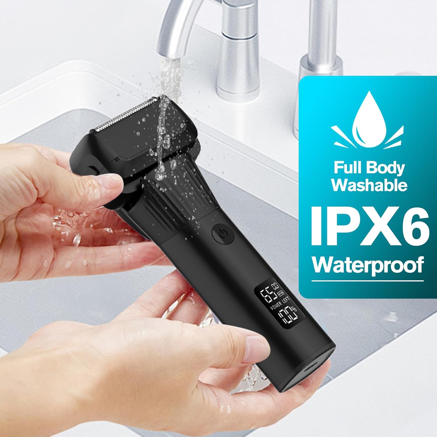 Black 5-Blade Cordless Rechargeable Electric Razor D9783