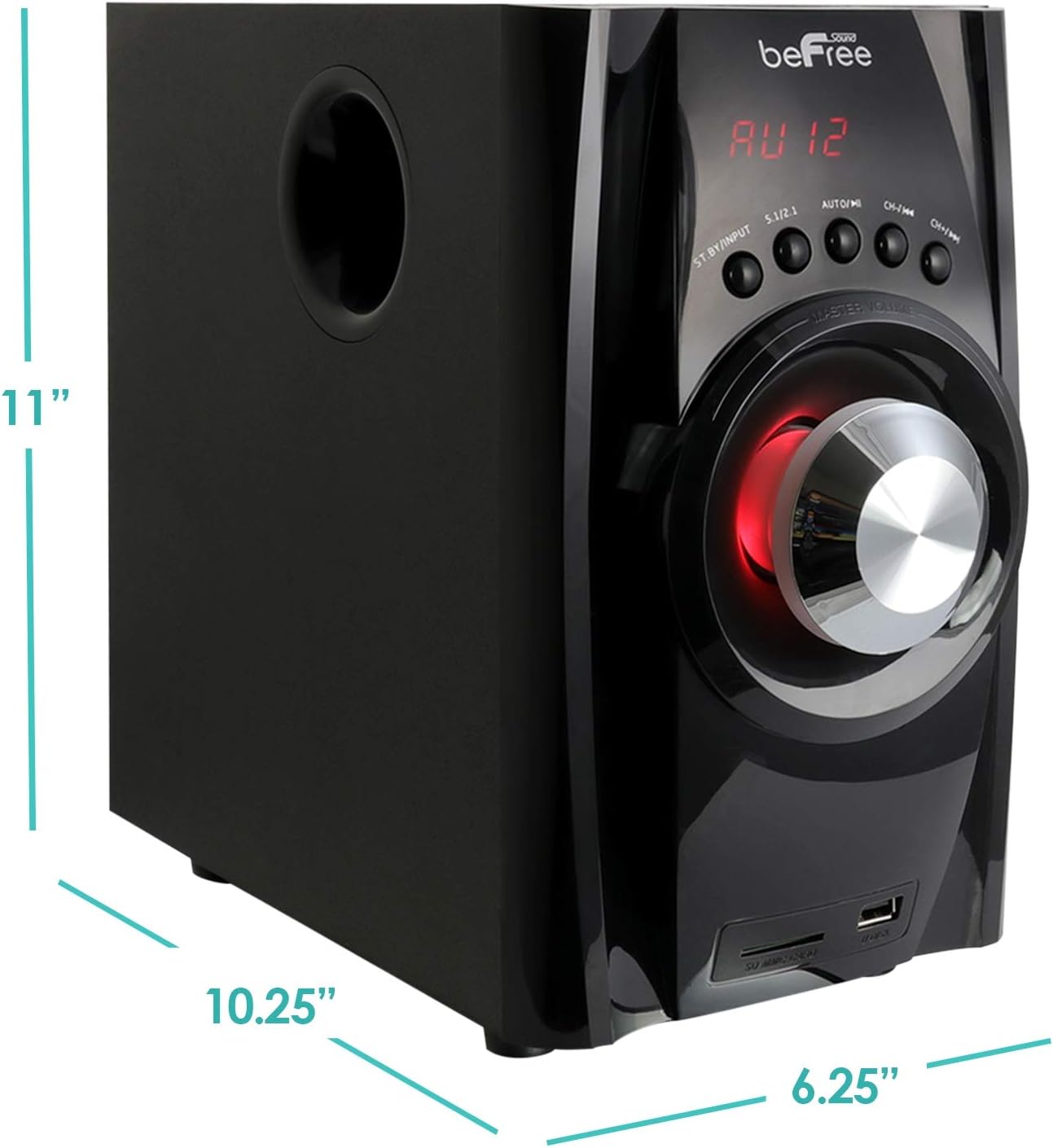 Red 5.1 Channel Bluetooth Speaker System with Remote Control R372