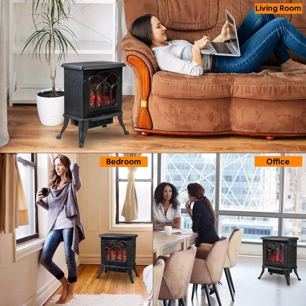 Black Infrared Quartz Electric Fireplace Stove Heater L5299