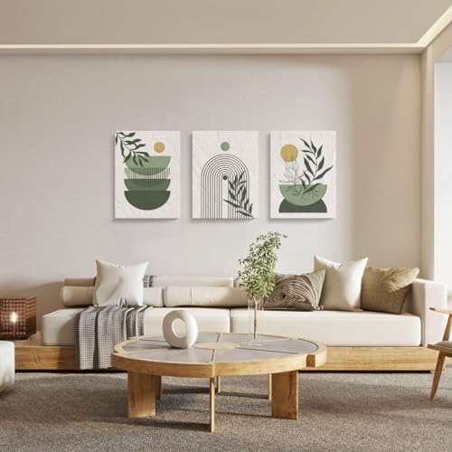 3 Pieces Framed Canvas Abstract Geometric Wall Art Set, 12x16 Inch K569