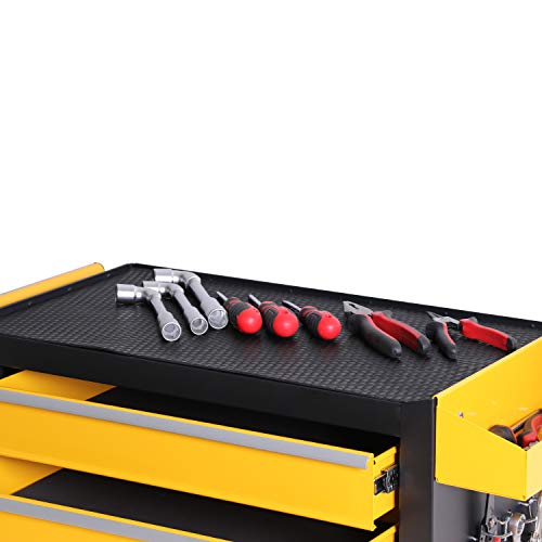 Black Steel Rolling Tool Chest with Lockable Doors J206