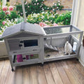 Rabbit Hutch with Casters and 3 Pull Out Tray Q72075