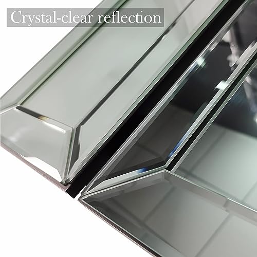 Mirrored Vanity Dressing Table Set with 2 Drawer Storage F126