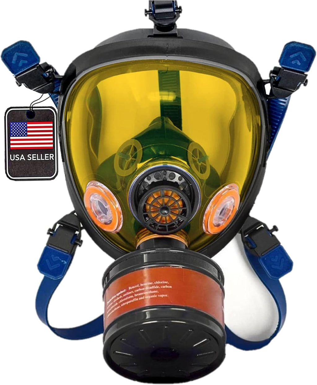 Full Face Respirator with 40mm Gas Filter Canister U516