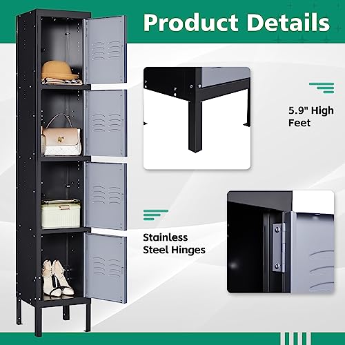 Gray 5 Door Steel Storage Cabinet S1064