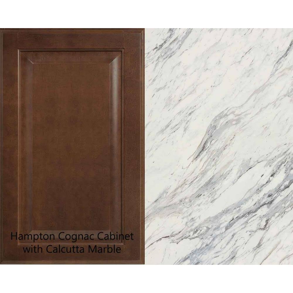 8 ft. Laminate Countertop Kit in Calcutta Marble with Valencia Edge T503847