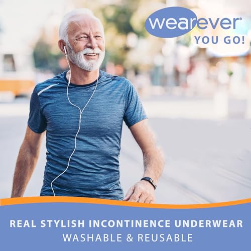 Reusable Washable Men's Incontinence Briefs (Pack of 6) (Gray) (L) (Waist 38-40) N5518