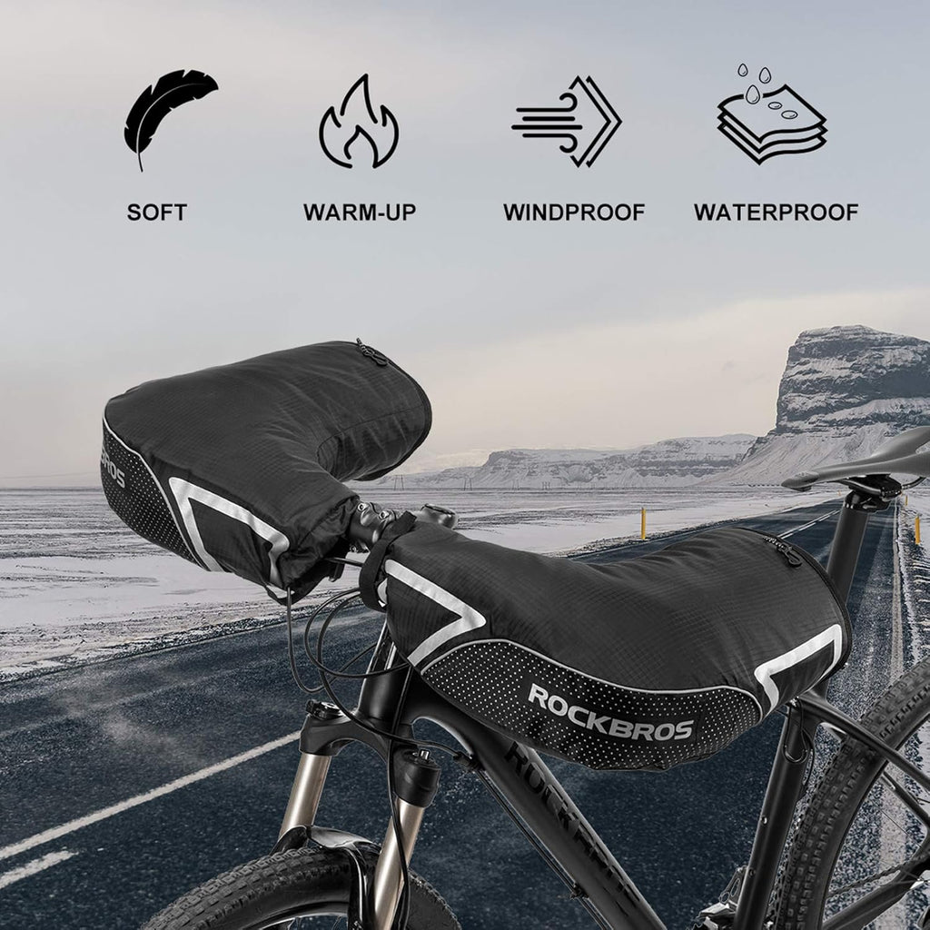Handlebar Mittens Mountain Bike Bicycle Bar Mitts Winter Cycling Jackets H465