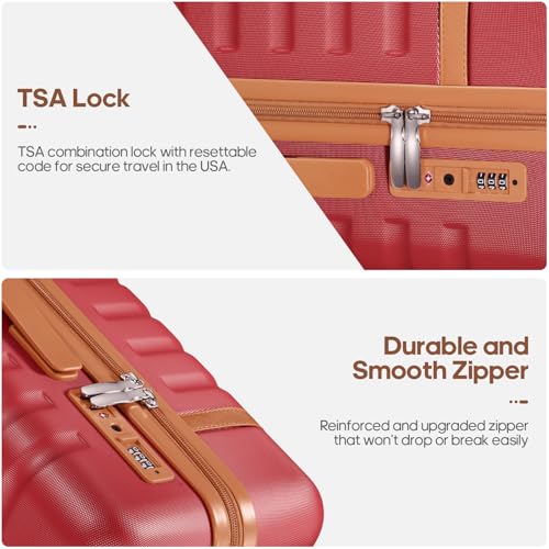 3 Piece PC Hardside Carry On Luggage Set with Spinner Wheels and TSA Lock J135444