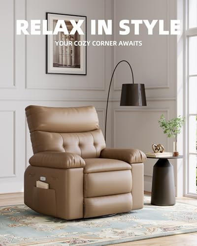 Electric Swivel Massage Chair with Vibration and Heating, PU Leather Single Sofa Z499877